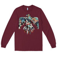 Burgundy American flag thunderbird Long Sleeve Tee - BarkalooDesign