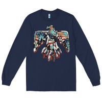 Navy American flag thunderbird Long Sleeve Tee - BarkalooDesign