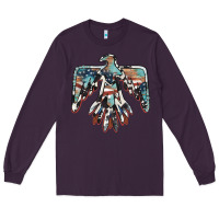 Plum American flag thunderbird Long Sleeve Tee - BarkalooDesign