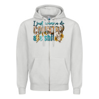 Dove Grey i just wanna do country Zipper Hoodie - texasbilliewilder