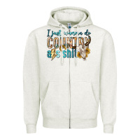 Oatmeal Heather i just wanna do country Zipper Hoodie - texasbilliewilder