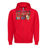 Red i just wanna do country Zipper Hoodie - texasbilliewilder