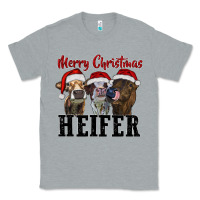 Heather Grey Merry Christmas Heifers Classic Tee - RanaPortraitStore