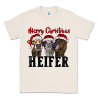 Natural Merry Christmas Heifers Classic Tee - RanaPortraitStore