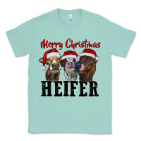 Seafoam Merry Christmas Heifers Classic Tee - RanaPortraitStore
