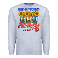 Heather Grey american honey sunflower mason jar Premium Sweatshirt - HRA Design Shop
