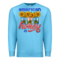 Ocean Blue american honey sunflower mason jar Premium Sweatshirt - HRA Design Shop