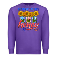 Purple american honey sunflower mason jar Premium Sweatshirt - HRA Design Shop