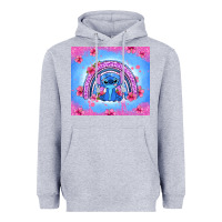 Heather Grey stitch rainbow Heavyweight Hoodie - Zillion Design Studio