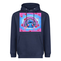 Navy stitch rainbow Heavyweight Hoodie - Zillion Design Studio