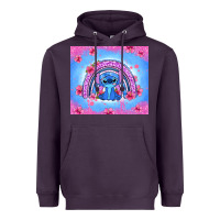 Plum stitch rainbow Heavyweight Hoodie - Zillion Design Studio