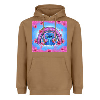 Toasted Coconut stitch rainbow Heavyweight Hoodie - Zillion Design Studio