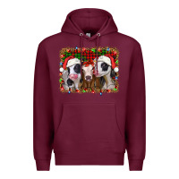 Burgundy christmas heifers Premium Hoodie - Jasminsmagicworld