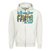 Oatmeal Heather in oceans deep faith will stand Zipper Hoodie - texasbilliewilder