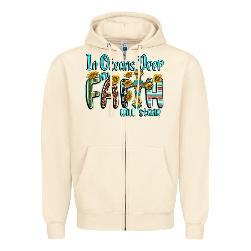 In Oceans Deep Faith Will Stand Zipper Hoodie by texasbilliewilder | Teevron