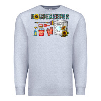 Heather Grey housekeeper Premium Sweatshirt - CowhideDigitalArt