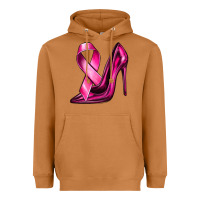 Meerkat Breast Cancer Ribbon and Heels Heavyweight Hoodie - texasbilliewilder