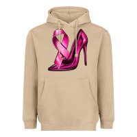 Mushroom Breast Cancer Ribbon and Heels Heavyweight Hoodie - texasbilliewilder
