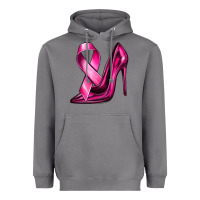 Storm Breast Cancer Ribbon and Heels Heavyweight Hoodie - texasbilliewilder