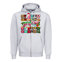 Heather Grey sleigh girl sleigh Zipper Hoodie - Zillion Design Studio
