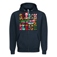 Navy sleigh girl sleigh Zipper Hoodie - Zillion Design Studio