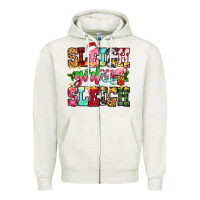 Oatmeal Heather sleigh girl sleigh Zipper Hoodie - Zillion Design Studio