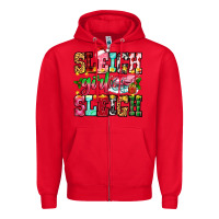 Red sleigh girl sleigh Zipper Hoodie - Zillion Design Studio