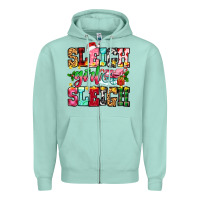 Seafoam sleigh girl sleigh Zipper Hoodie - Zillion Design Studio