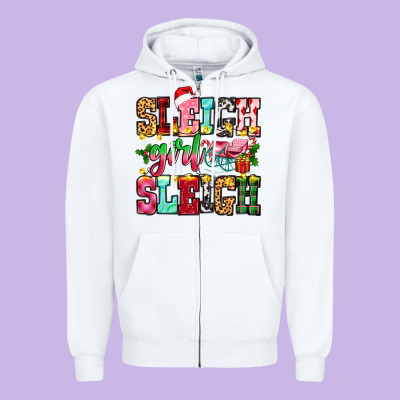 Sleigh Girl Sleigh Zipper Hoodie Designed By Zillion Design Studio