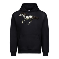 Black American Paint Horse Urban Hoodie - LillyAllenDesigns