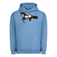 Pigment Pebble Blue American Paint Horse Urban Hoodie - LillyAllenDesigns