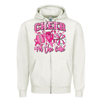 Oatmeal Heather cheer for the cure american football Zipper Hoodie - RanaPortraitStore