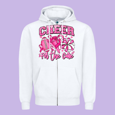Zipper Hoodie cheer for the cure american football