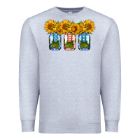 Heather Grey american sunflower mason jar Premium Sweatshirt - HRA Design Shop