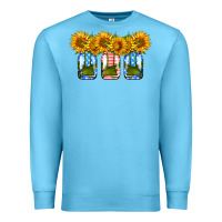 Ocean Blue american sunflower mason jar Premium Sweatshirt - HRA Design Shop