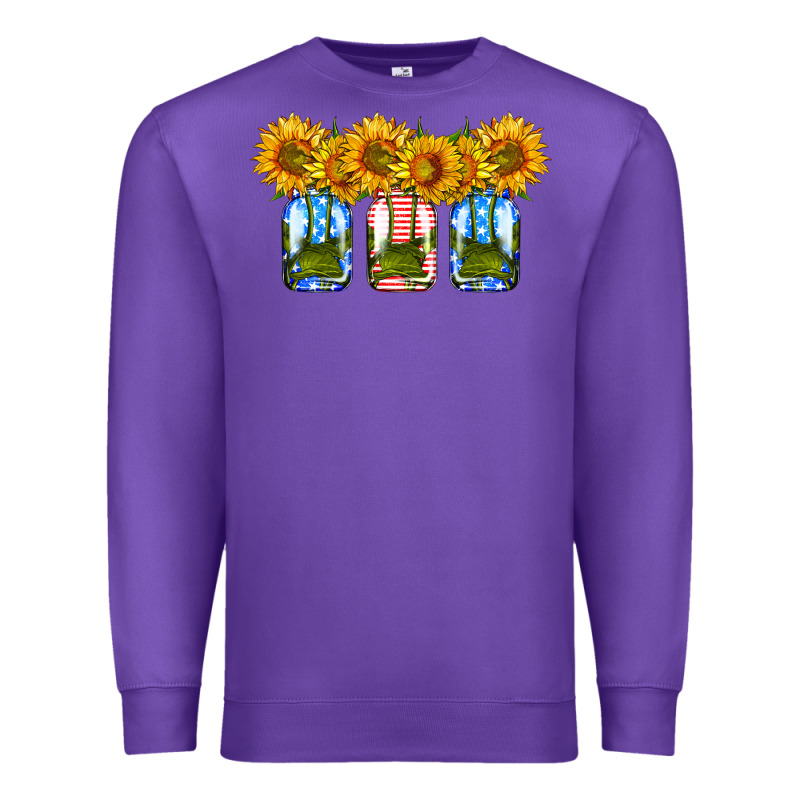 American Sunflower Mason Jar Premium Sweatshirt by HRA Design Shop | Teevron