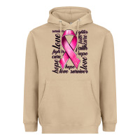 Mushroom Breast Cancer Ribbon Hope Love Faith Heavyweight Hoodie - texasbilliewilder