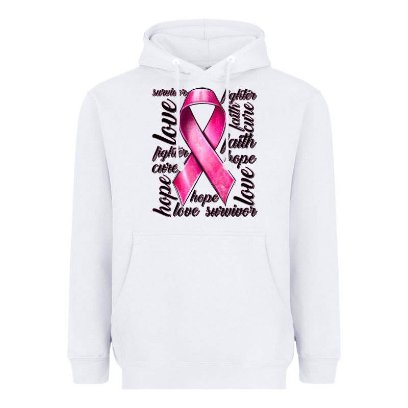 Breast Cancer Ribbon Hope Love Faith Heavyweight Hoodie by texasbilliewilder | Teevron