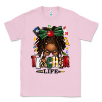 Bubblegum Pink teacher life afro locs messy bun Classic Tee - texasbilliewilder