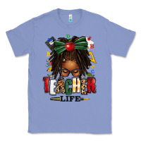 Colony Blue teacher life afro locs messy bun Classic Tee - texasbilliewilder