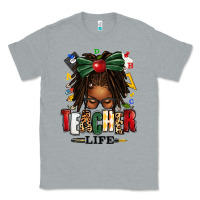 Heather Grey teacher life afro locs messy bun Classic Tee - texasbilliewilder