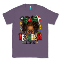 Lavender teacher life afro locs messy bun Classic Tee - texasbilliewilder