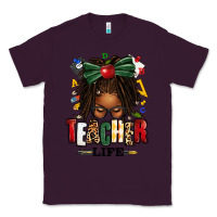 Plum teacher life afro locs messy bun Classic Tee - texasbilliewilder