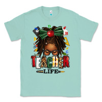 Seafoam teacher life afro locs messy bun Classic Tee - texasbilliewilder