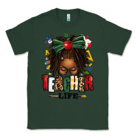 Sports Green teacher life afro locs messy bun Classic Tee - texasbilliewilder