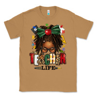 Toasted Coconut teacher life afro locs messy bun Classic Tee - texasbilliewilder