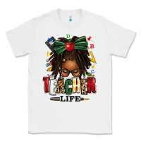 White teacher life afro locs messy bun Classic Tee - texasbilliewilder