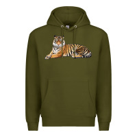 Army Green Tiger Premium Hoodie - LillyAllenDesigns