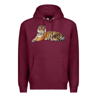 Burgundy Tiger Premium Hoodie - LillyAllenDesigns