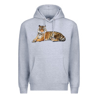 Heather Grey Tiger Premium Hoodie - LillyAllenDesigns